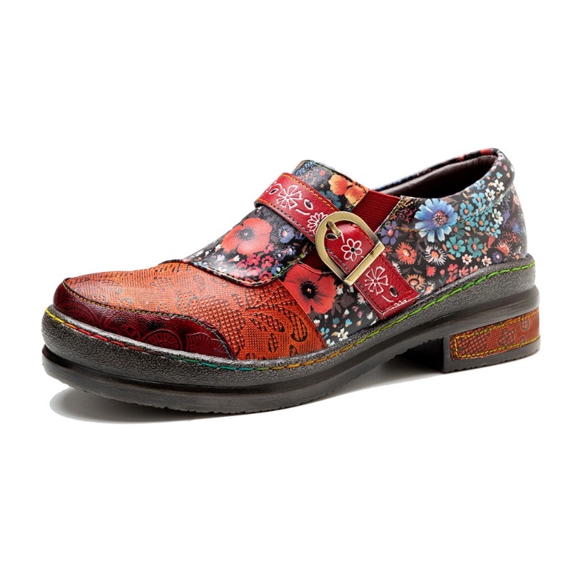 Kids Ethnic Fashion - 3cm シープスキンレザー 秋ファッション 春 レディース フラットシューズ