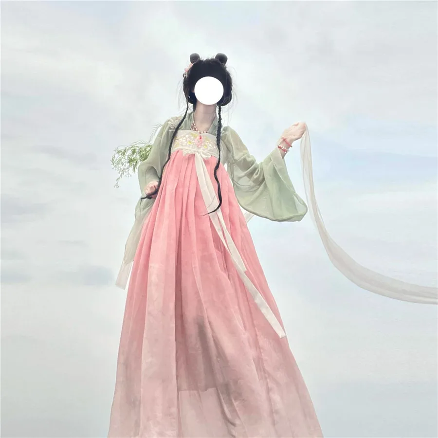 Ethnic Dress Fashion Show - はい、女性用の伝統的な衣装、妖精の漢服、ファッション服、エスニックスタイルの刺繍、パーティー、ステージショー、コスプレ。