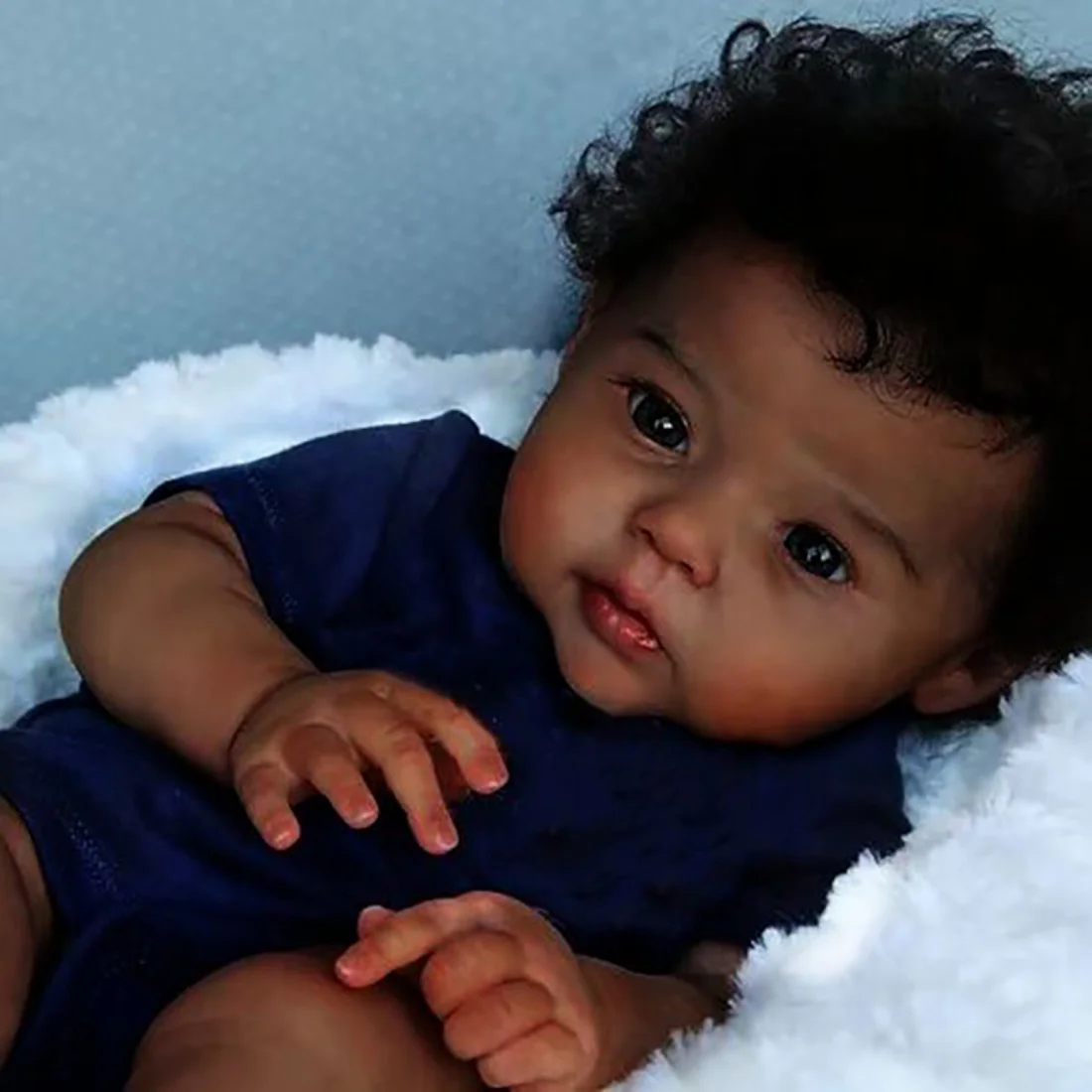 Kids Ethnic Fashion - 48 センチメートル完成人形リボーンベビードールレイヴン褐色肌アフリカ人形手作りリアルな新生児 Bonecas ベベ子供のおもちゃギフト