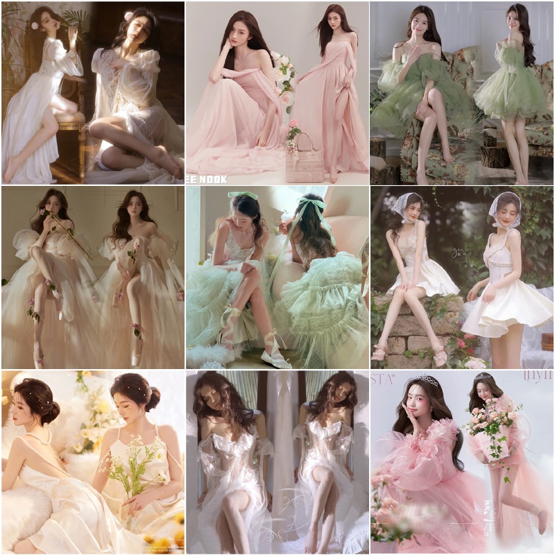Ethnic Fashion Shoot - 甘い雰囲気の春の韓国風写真撮影衣装若い女性向けアート写真撮影ファッショナブルな外観エスニックウェア