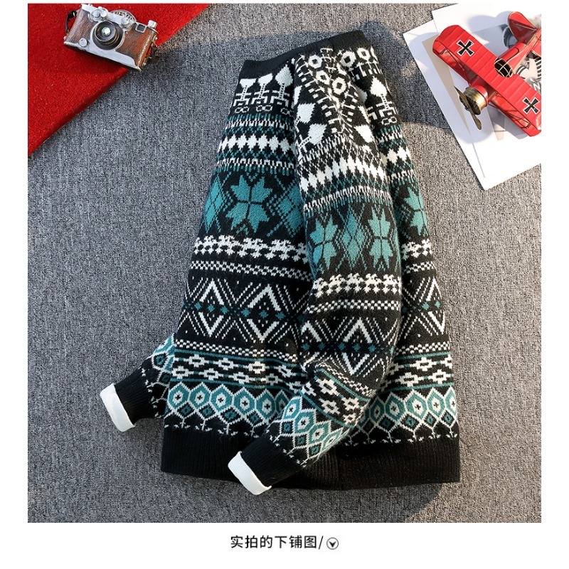 メンズ秋冬プルオーバーラウンドネック長袖カジュアルエスニック - Ethnic Fashion For Men のレビューと価格