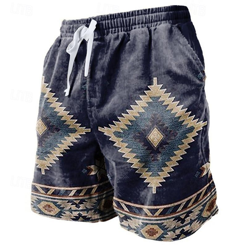 レトロなインド民族風ビーチショーツ メンズ 夏 ファッション - Kids Ethnic Fashion のレビューと価格