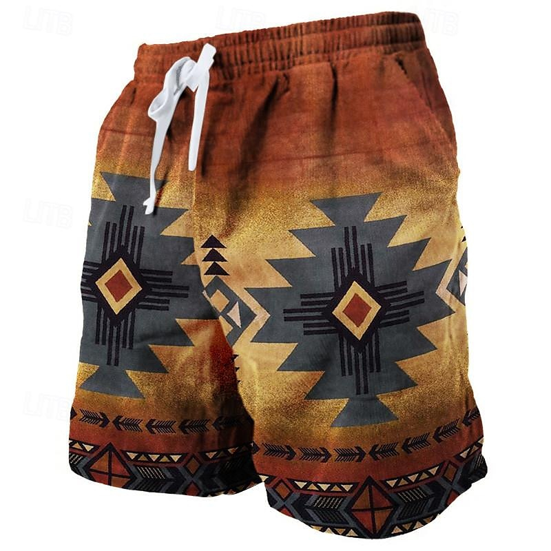 レトロなインド民族風ビーチショーツ メンズ 夏 ファッション - Kids Ethnic Fashion のレビューと価格
