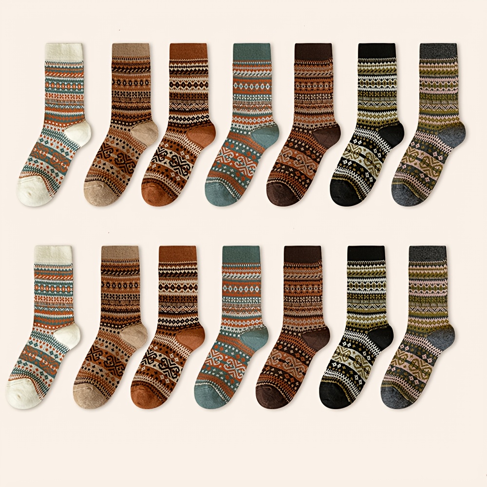 女性用ミッドカーフソックス,レトロソックス,ファッショナブル - Winter Ethnic Fashion For Women のレビューと価格