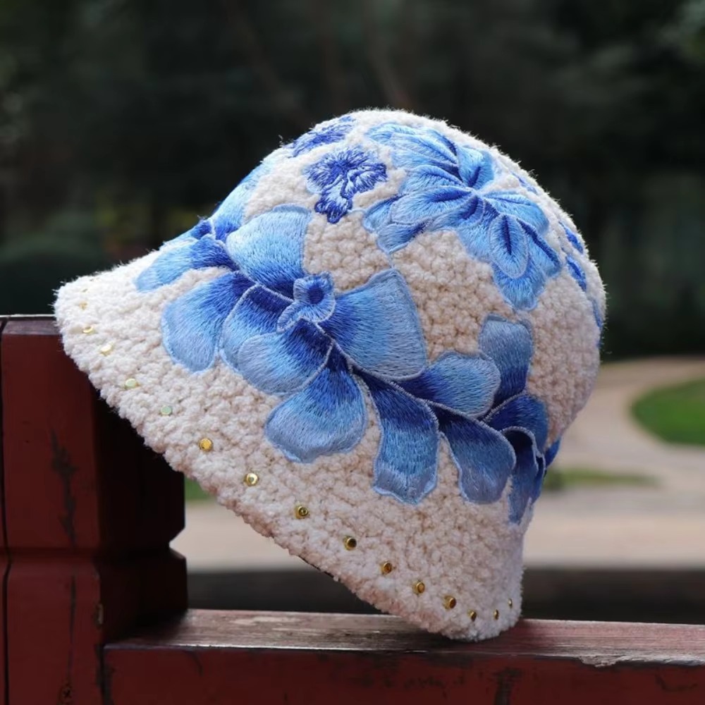女性のためのエスニックスタイルの刺繍ボンネット,ビンテージキ - Winter Ethnic Fashion For Women のレビューと価格