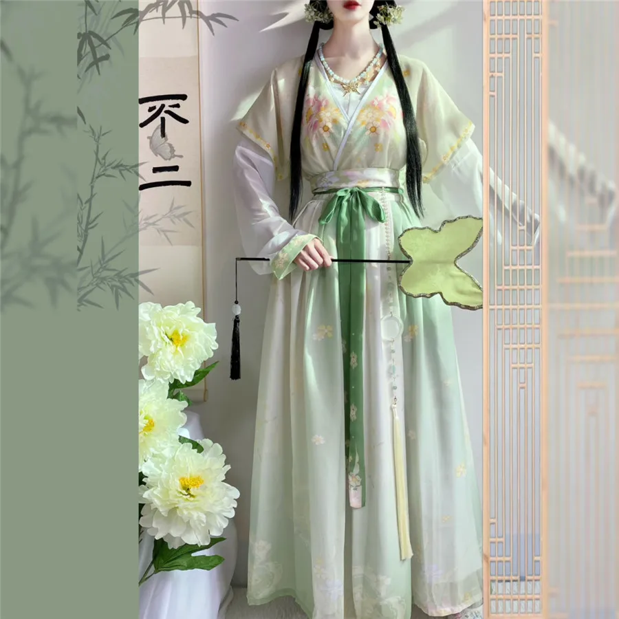 はい中国の伝統的なピンクオレンジグリーン女性服妖精漢服ファッ - Ethnic Dress Fashion Show のレビューと価格
