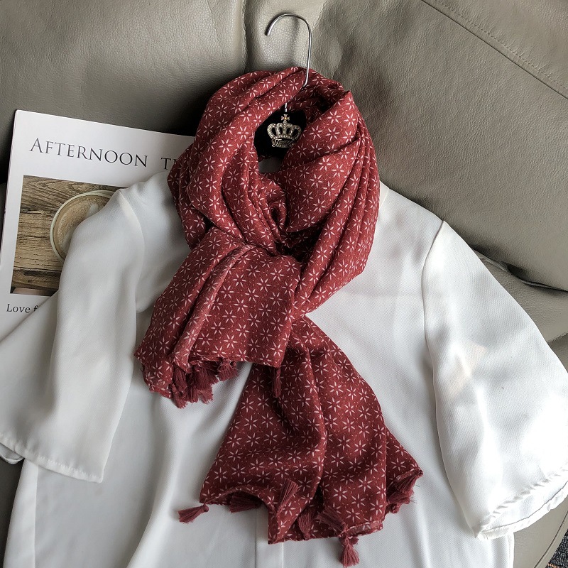 女性のためのエスニックスタイルのコットンとリネンのスカーフ, - Winter Ethnic Fashion For Women のレビューと価格