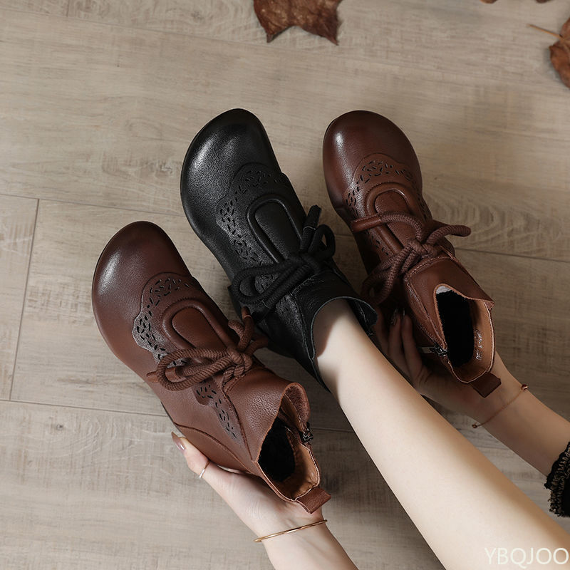 秋冬ファッション フリース裏地 暖かい レディースブーツ ミ - Winter Ethnic Fashion For Women のレビューと価格