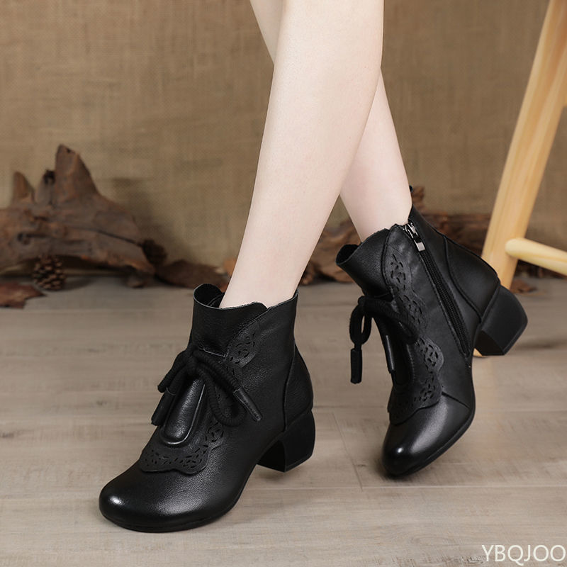 秋冬ファッション フリース裏地 暖かい レディースブーツ ミ - Winter Ethnic Fashion For Women のレビューと価格