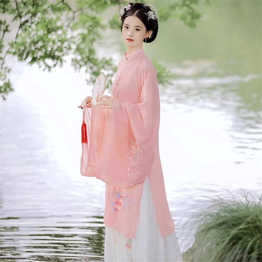 はい中国の伝統的なピンクオレンジグリーン女性服妖精漢服ファッ - Ethnic Dress Fashion Show のレビューと価格