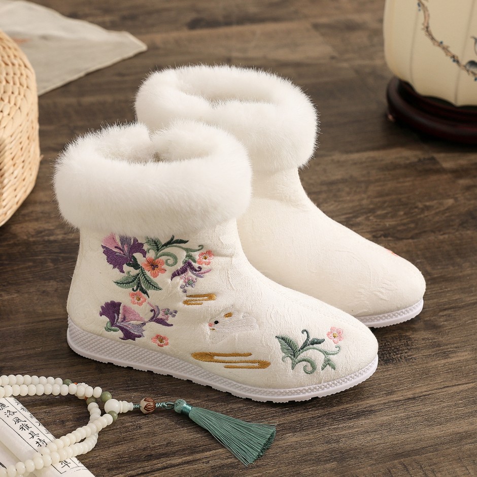 ファッション冬のブーツの女性の靴エスニックスタイル刺繍ショー - Winter Ethnic Fashion For Women のレビューと価格