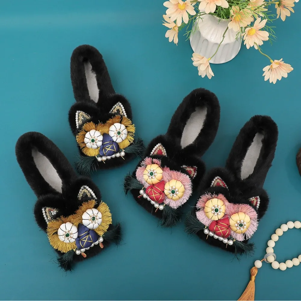 ファッションエスニックスタイル布靴女性 Zapatos 秋冬 - Winter Ethnic Fashion For Women のレビューと価格