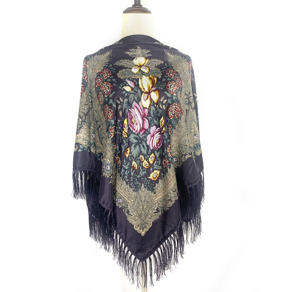 130*130 センチメートルエスニックスタイルロシア正方形 - Winter Ethnic Fashion For Women のレビューと価格