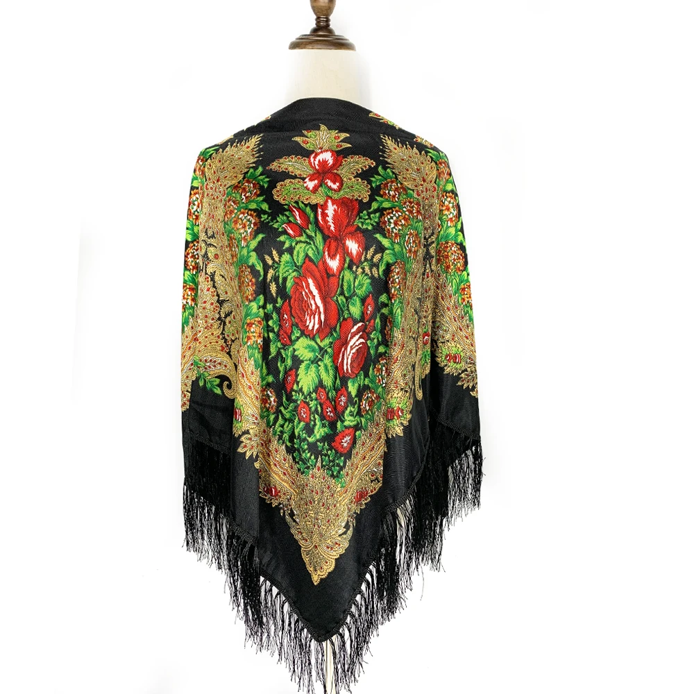 130*130 センチメートルエスニックスタイルロシア正方形 - Winter Ethnic Fashion For Women のレビューと価格