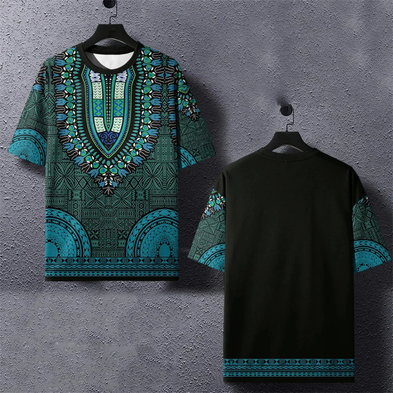 男性用エスニック3DプリントTシャツ,ダシキ,ストライプ,夏 - Kids Ethnic Fashion のレビューと価格