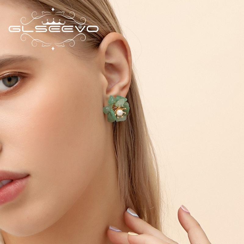 女性のためのスターリングシルバーとパールのイヤリング,イヤリ - Ethnic Luxe Fashion のレビューと価格