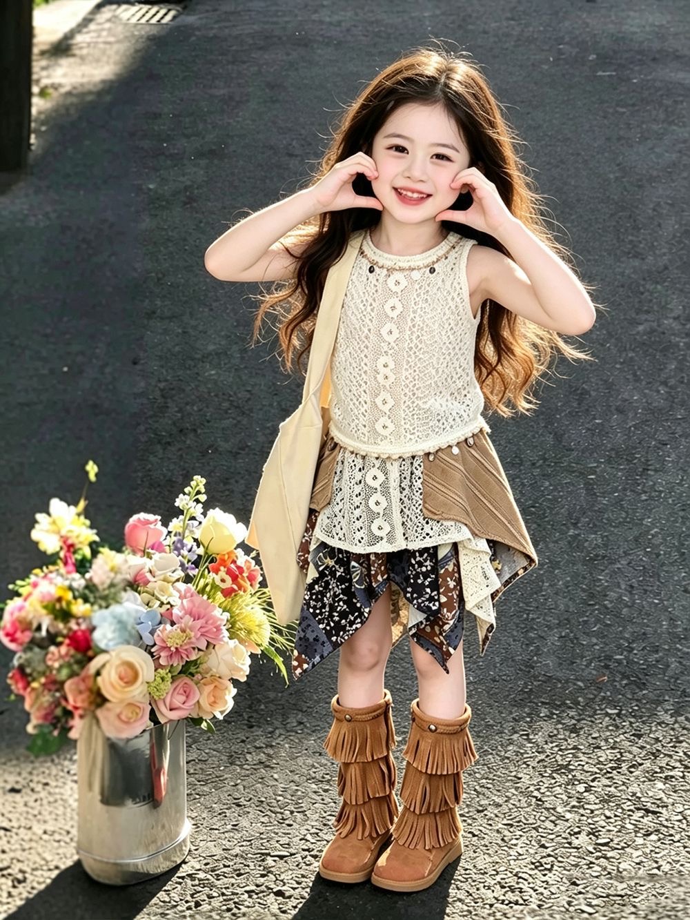 女の子の夏服2026新作エスニック風トレンドキッズベストトッ - Kids Ethnic Fashion のレビューと価格
