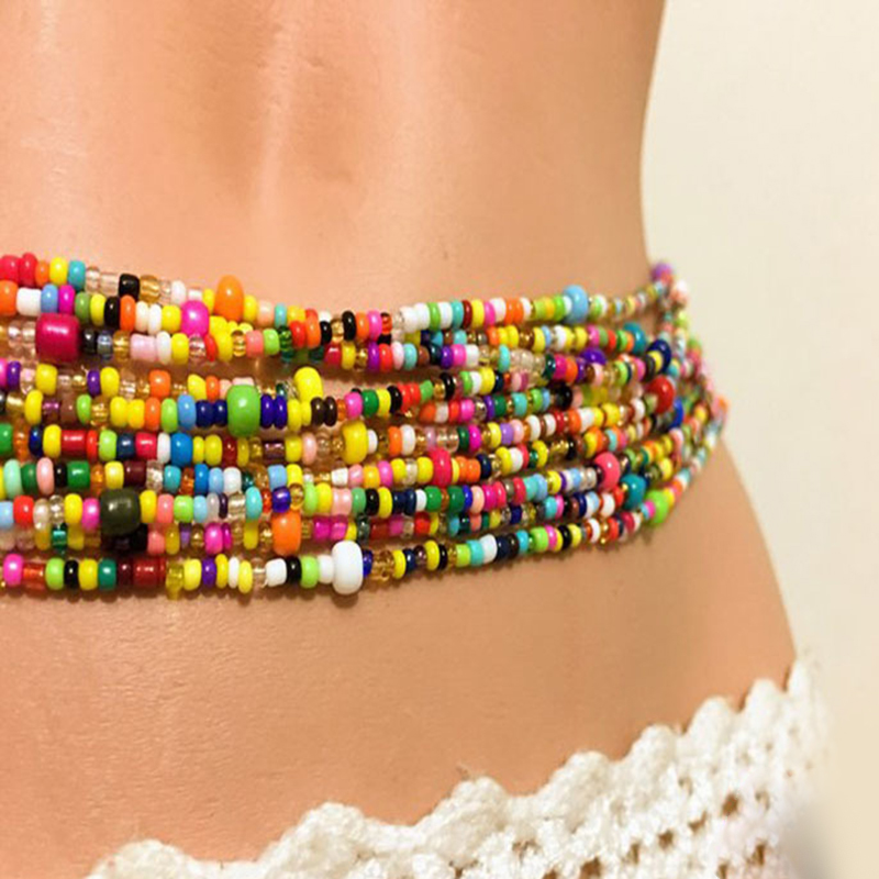 女性のためのビーズのベリーチェーン、レイヤーボディチェーン、 - Ethnic Fashion Jewellery のレビューと価格